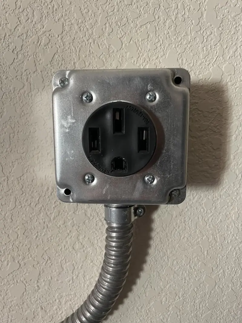 NEMA 14-50 outlet installed for Electrical Panel Upgrade in Sanger